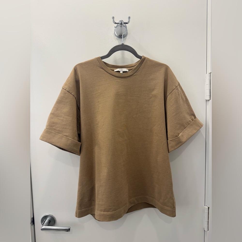 Tibi Brown Short Sleeve oversized Tee Size M